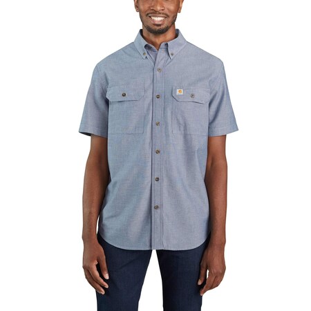 Carhartt Loose Fit Midweight Chambray Short-Sleeve Shirt, Denim Blue Chambray, Small, REG 104369-499SREG